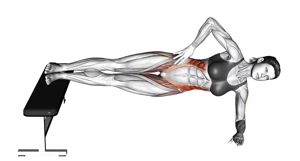 gainage latérale pieds sur un support