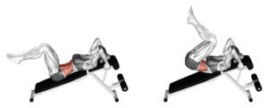 relevés de jambes sur banc décliné