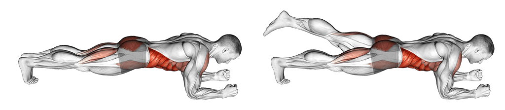gainage frontale une jambe levée