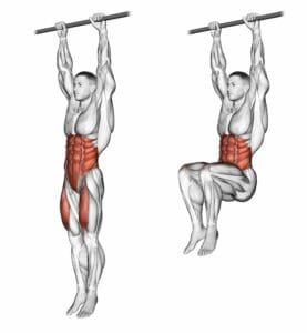 levés de jambes suspendu à la barre
