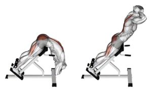 hyperextension au banc à lombaires à 45°