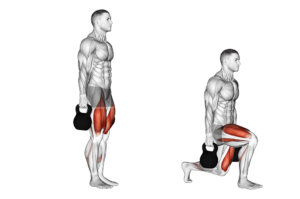 fentes avec kettlebell