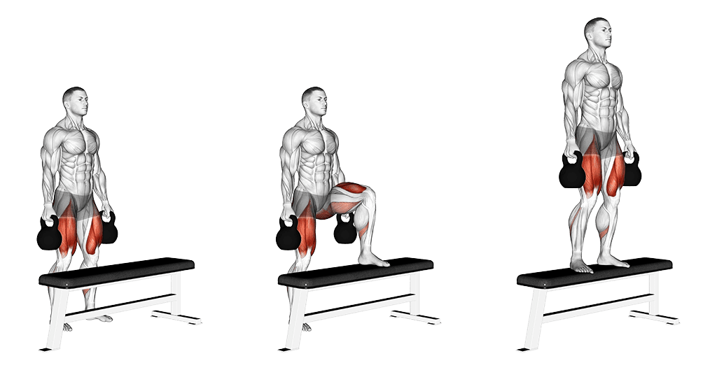 kettlebell step ups
