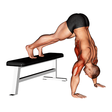 pike push-ups pieds surélevés