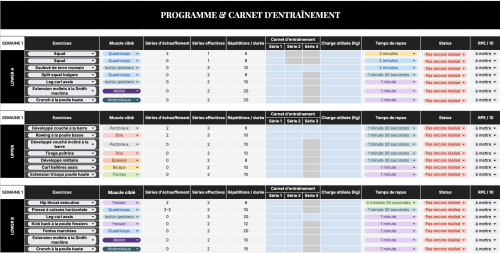 exemple de programme d'entraînement