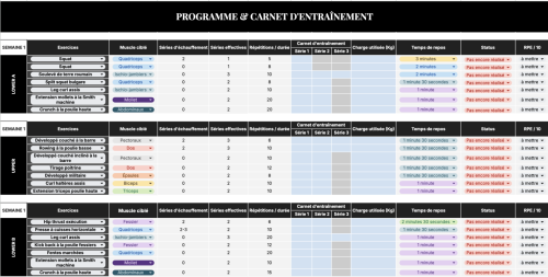 exemple de programme d'entraînement